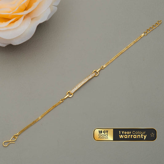 PE101620 - Gold Toned AD Stone Bracelet