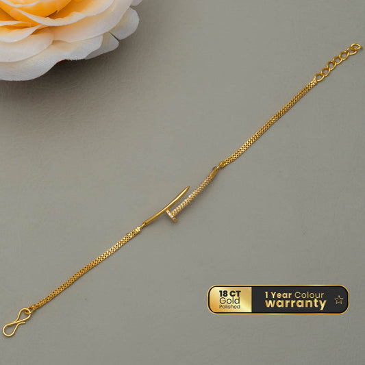 PE101618 - Gold Toned AD Stone Bracelet