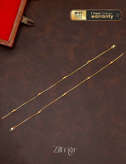 KT1011421 - Gold Toned pair Anklet 2-Zilmor