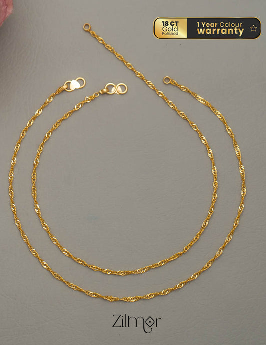 KY1011756 - Gold Tone pair Anklet Combo 2-Zilmor