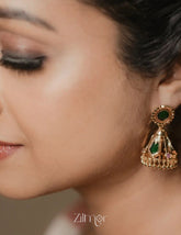 PP101721 -Gold tone Nagapadam Palakka Jumkha Earrings 2-Zilmor