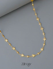 KT1011701 - Anti Tarnish Gold Plated Simple Star Chain Necklace 4-Zilmor
