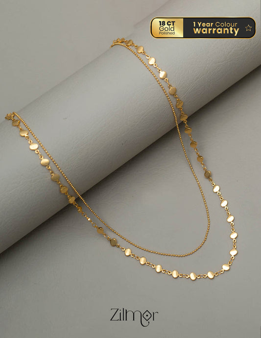 KY101536 - Anti Tarnish Dot Layered chain Necklace 1-Zilmor