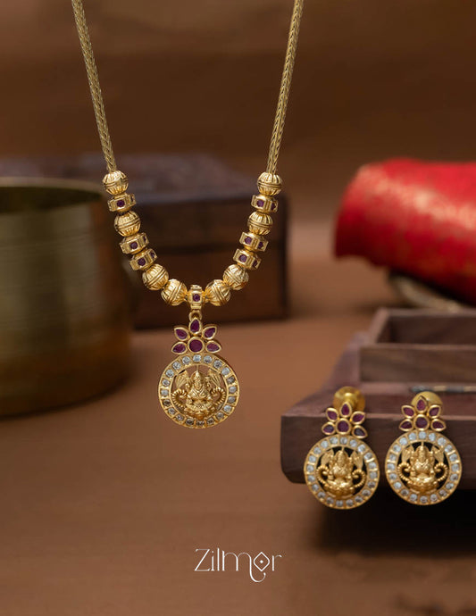 SN101793- AD Stone Pendant Antique Necklace Earrings Set 1-Zilmor