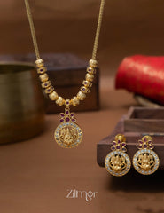 SN101793- AD Stone Pendant Antique Necklace Earrings Set 1-Zilmor
