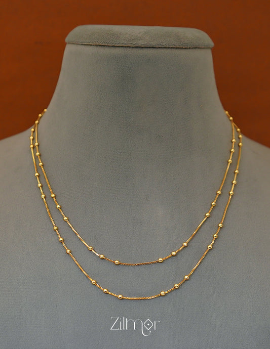 KT1011704- Anti Tarnish Gold Plated Double layer Ball Chain Necklace 2-Zilmor
