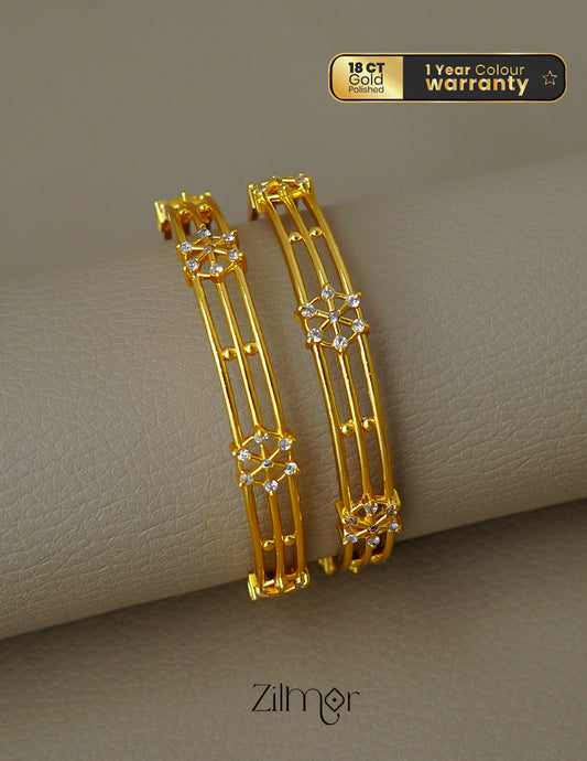 KF101753 - Gold Plated stone bangle (pair) 2-Zilmor