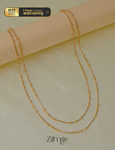 KT1011704- Anti Tarnish Gold Plated Double layer Ball Chain Necklace 1-Zilmor