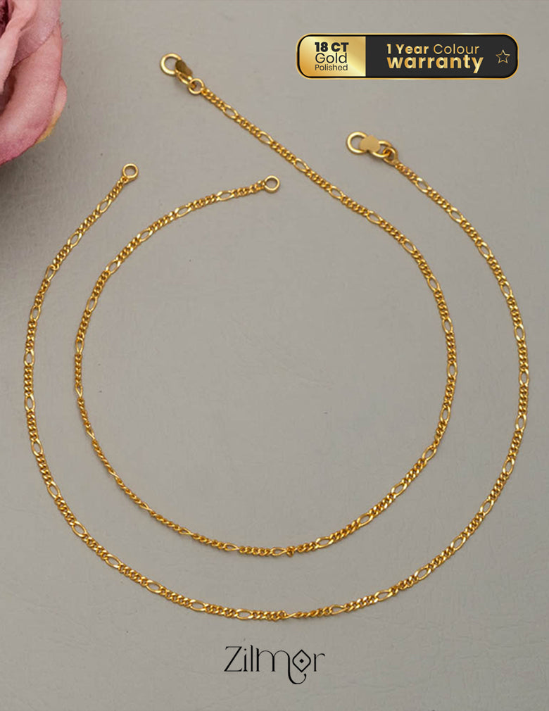KY101695 - Gold Toned pair Anklet 1-Zilmor