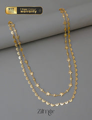 KT1011703- Gold Plated Double Layered Star Moon Necklace 1-Zilmor