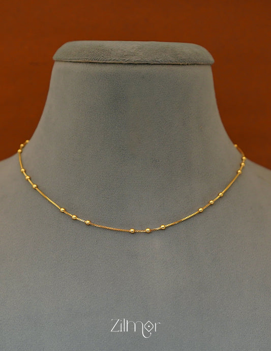 KT1011705 - Anti Tarnish Gold Plated Simple Ball Chain Necklace 2-Zilmor
