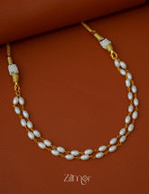 KY1011662- 2 Layer Rice Pearl choker Necklace 1-Zilmor