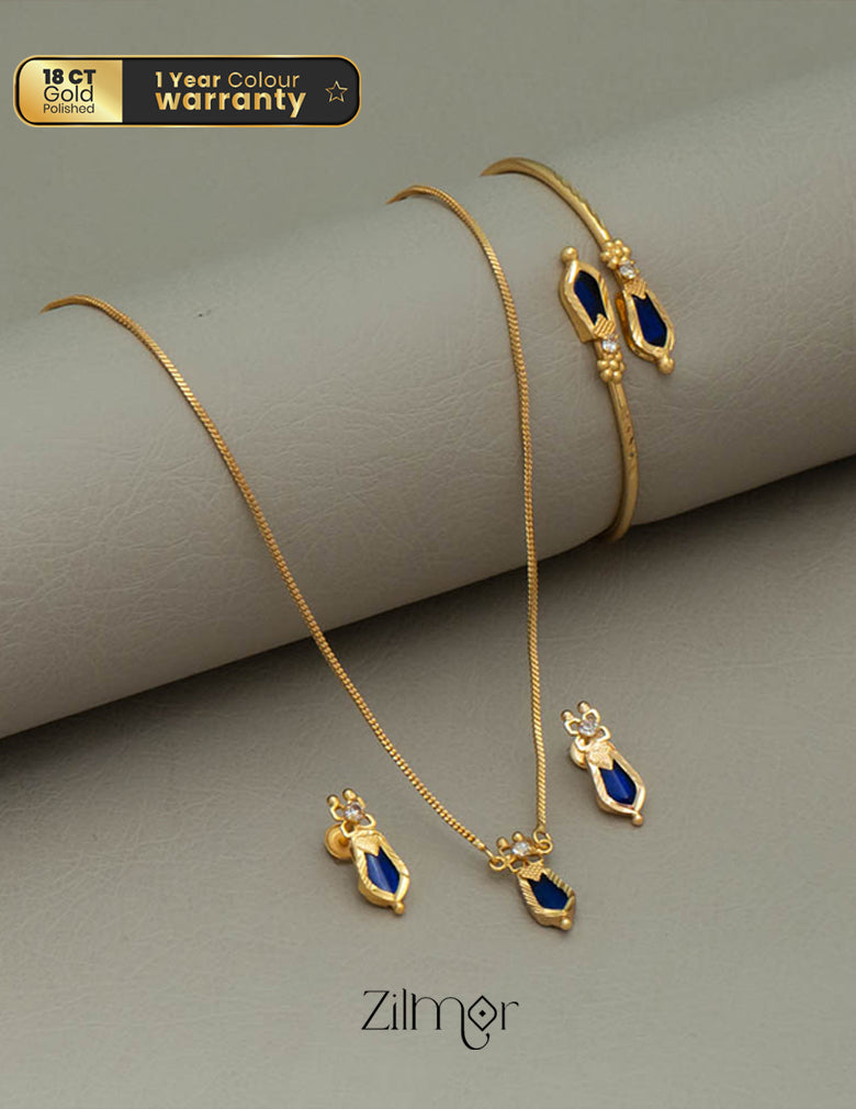 Gold toned Naga necklace with matching Bangle (color option) - TR10019 1-Zilmor