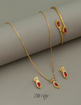 Gold toned Naga necklace with matching Bangle (color option) - TR10019 2-Zilmor