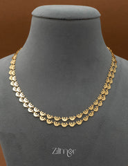 KY101747 - Gold Plated Moon Double Layer Short Necklace 3-Zilmor