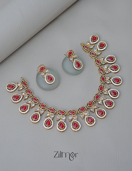 SC100931 Victorian AD Necklace with matching Earrings (color option) 1-Zilmor