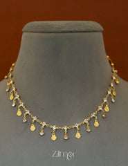 KT1011700- Anti Tarnish Gold Plated Hanging Stones with Sea Shell Chain Necklace 3-Zilmor