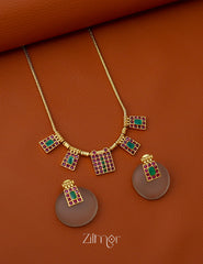 SN1011696- Traditional Kemp Stone Necklace Earring Set 1-Zilmor