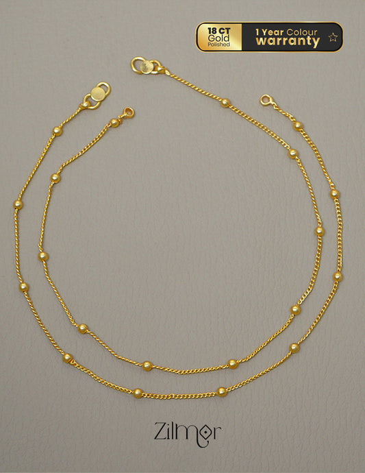KY101621 - Gold Tone pair Anklet 1-Zilmor