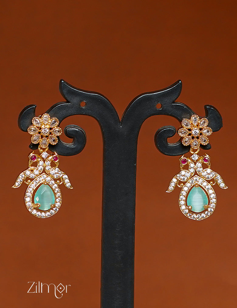 SN1011314 - Premium Antique AD Stone Necklace with Earrings 9-Zilmor