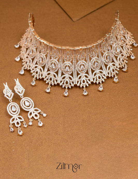 AD Necklace Set with Earrings -NL10035 1-Zilmor