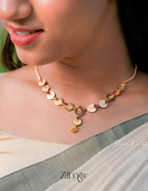 Goldtone Kaashu Lakshmi Coin Short Necklace AG100175 1-Zilmor