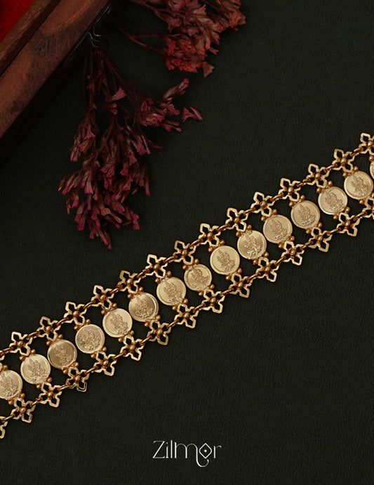 AG1011140 - Gold tone Lakshmi coin Bridal Choker Necklace 2-Zilmor