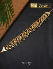 AG101375 - Gold tone Lakshmi coin with Nagapadam Kaashu Bridal Choker Necklace 1-Zilmor