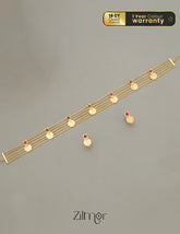 AG101758 - Gold tone Kashu Lakshmi choker Necklace with matching Earring 1-Zilmor