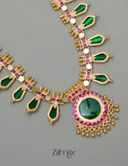 AG101811 - Premium Quality Gold tone Nagapadam Necklace 2-Zilmor