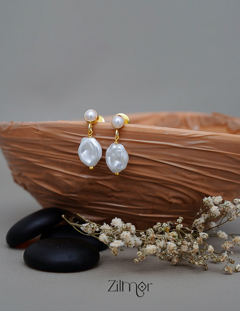 AS1011134 - Glossy Stone Pearl Earrings (color option) 5-Zilmor
