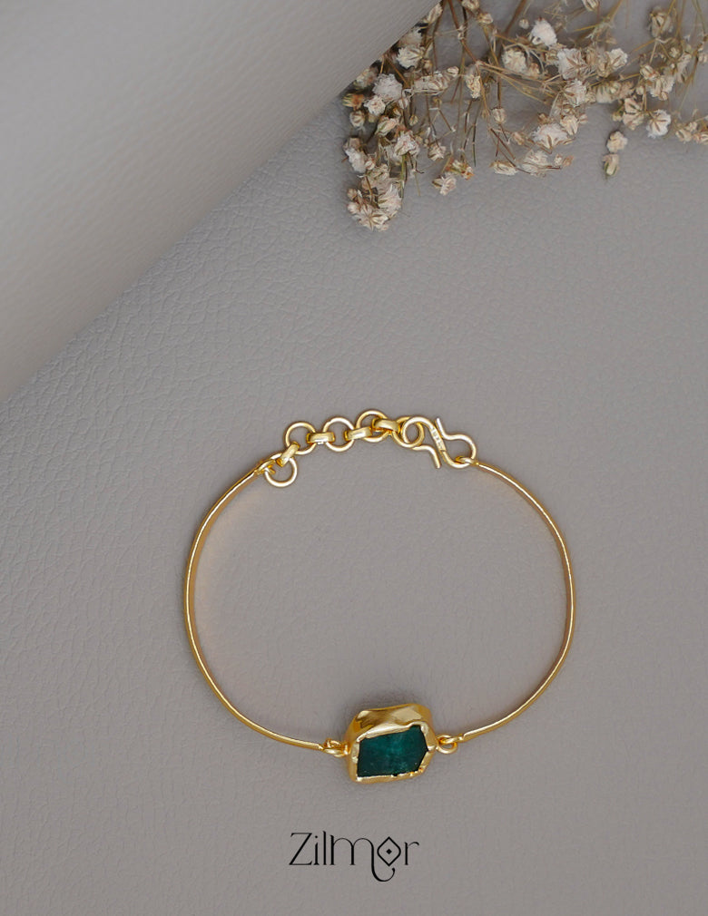 AS1011182 - Gold Toned Adjustable Natural Stone Bangle 5-Zilmor