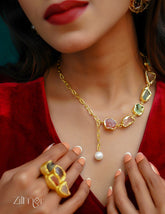 AS1011270 - Natural Raw stone with Link chain Necklace 1-Zilmor