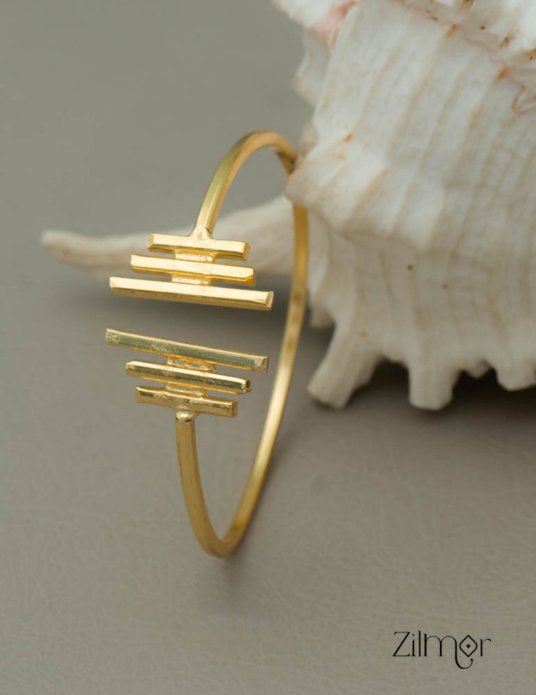 AS101136 - Gold Plated Triple Double Side Bar Adjustable Bangle 1-Zilmor