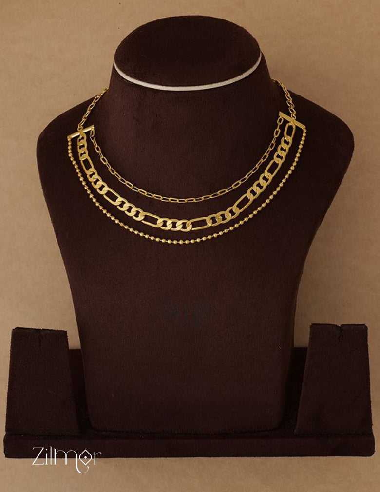 AS101141 - Gold Layered contemporary Necklace 2-Zilmor