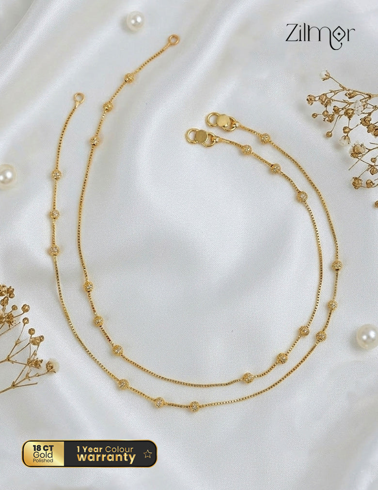 Gold Toned pair Anklet-1