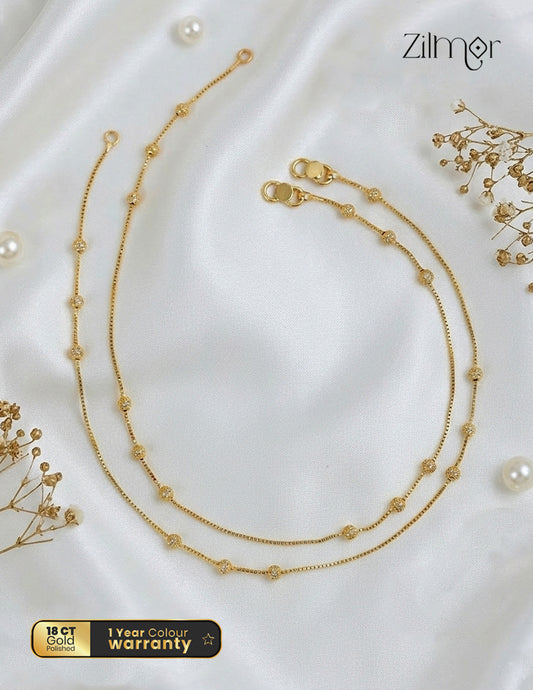 Gold Toned pair Anklet-1