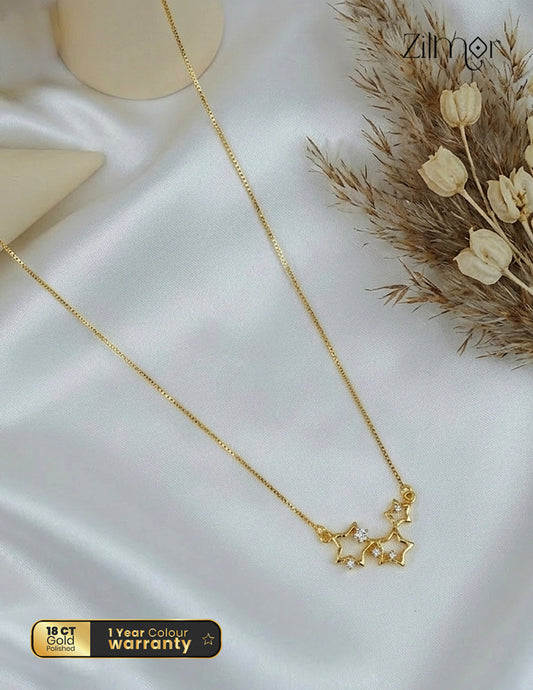 Anti Tarnish AD Stone Simple Chain Necklace