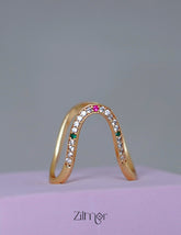 BH1011604- AD Stone Vanki V-Shaped Ring 1-Zilmor