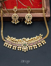 BH101271 - Premium Antique Kemp Stone Bridal Necklace 2-Zilmor