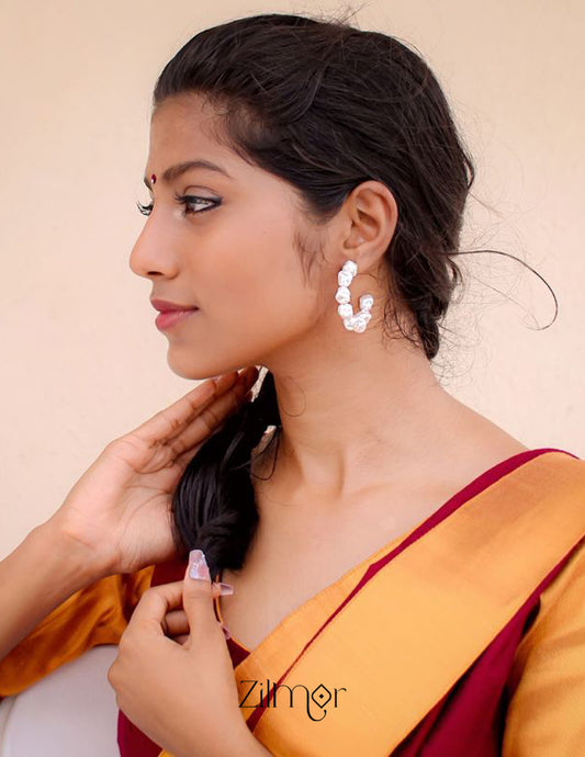 Baroque Pearl Hoops Earrings - PT100245