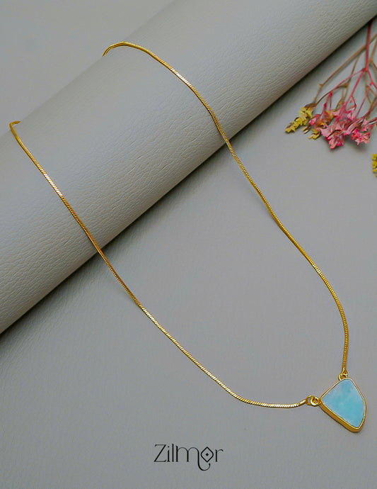 CL1011590 - Natural Stone Pendant Simple Necklace (color option) 1-Zilmor