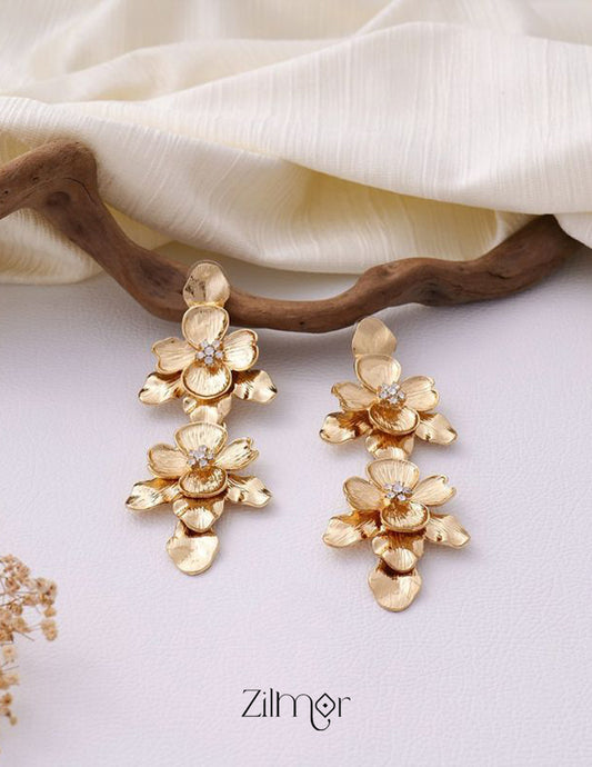 Contemporary gold toned earrings - PT100851 2-Zilmor