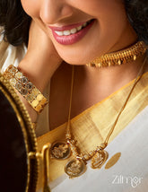 SG1011869 - Gold Tone Kaashu Lakshmi Pendant Chain Necklace 4-Zilmor