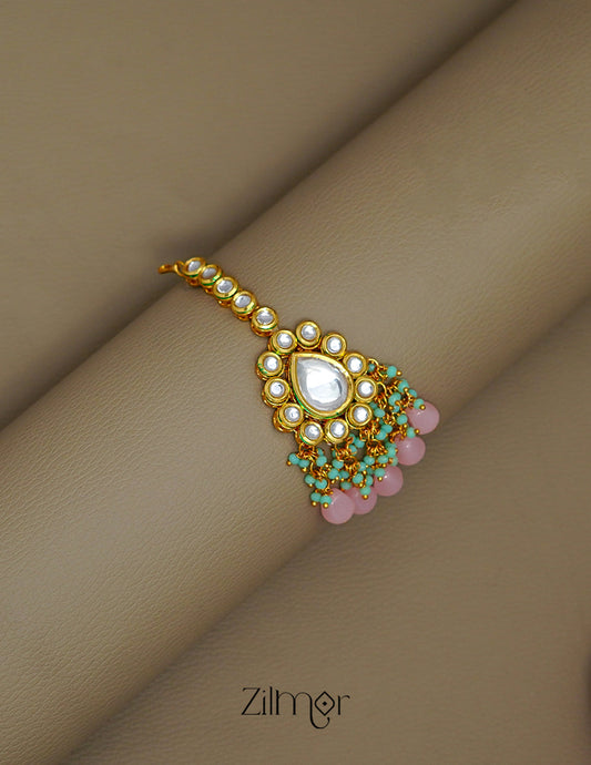 FS1011234 - Kundan & Beaded Maang Tikka 2-Zilmor