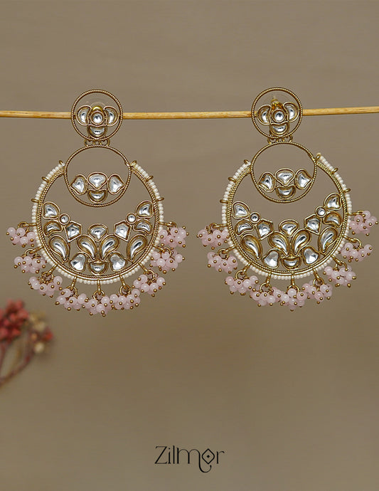FS1011238 - Bead Clustering Kundan Earrings 2-Zilmor