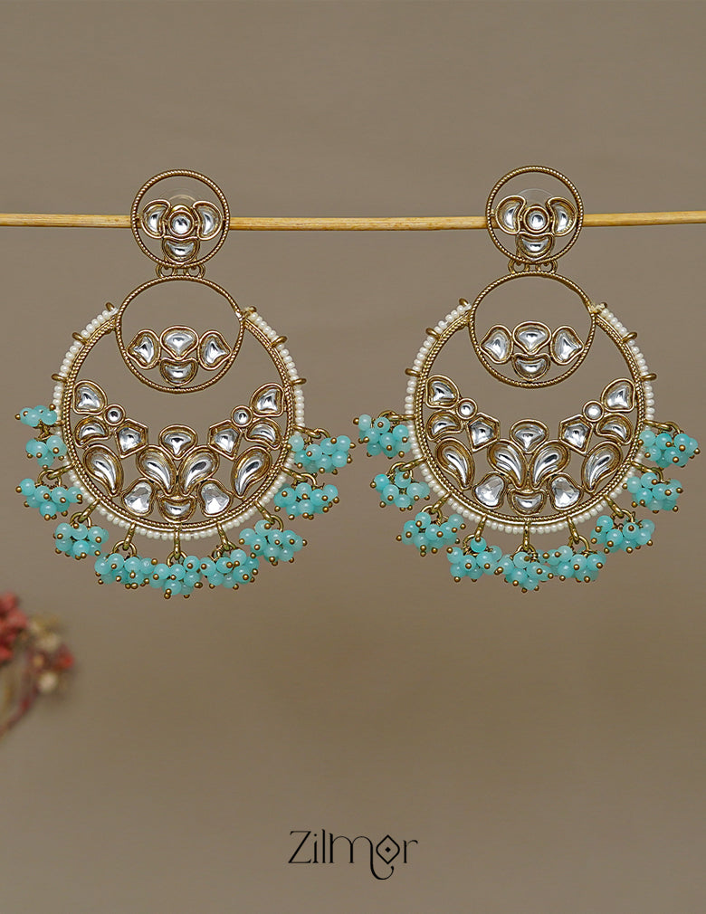 FS1011238 - Bead Clustering Kundan Earrings 3-Zilmor