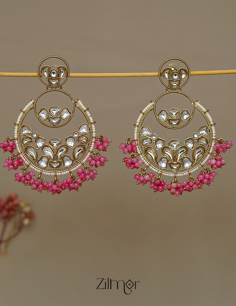 FS1011238 - Bead Clustering Kundan Earrings