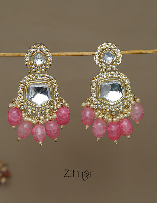 FS1011241 - Beads Hanging Kundan Earrings 2-Zilmor