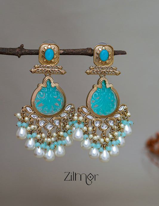 FS1011242 - Beads hanging Chandbali Earrings 2-Zilmor